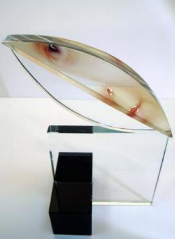 Portret - cristal optic cu imagine inserata de la Ghildush Design System
