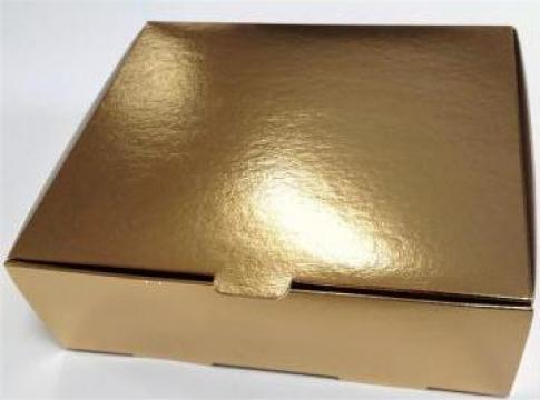 Cutii prajituri aurii 21x18x7 de la M & C Packing