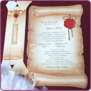 Invitatie nunta botez papirus