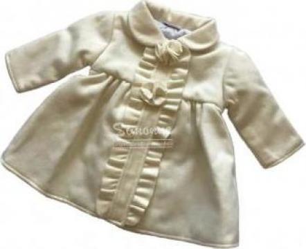 Paltonas fetita stofa crem pentru botez