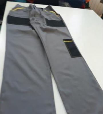 Pantalon de paza gri cu insertii galbene de la Sc Atelier Blue Srl