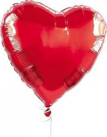 Balon folie, 45 cm, forma inima, rosu