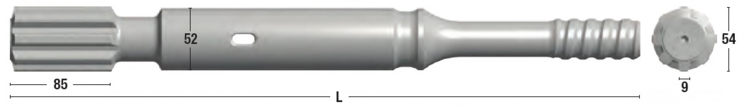 Adaptor pentru Atlas Copco COP1838/1550, L=525mm, filet T51 de la Drill Rock Tools