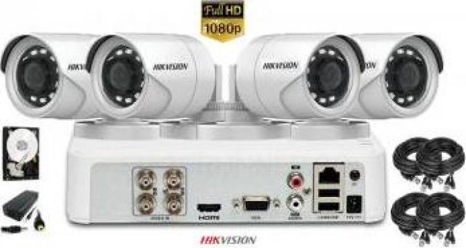 Kit complet supraveghere video Hikvision 4 camere fullhd de la Www.shoprunner.ro
