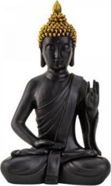 Statueta Buddha H31cm din polirasina cu coif auriu de la One Dream Special SRL