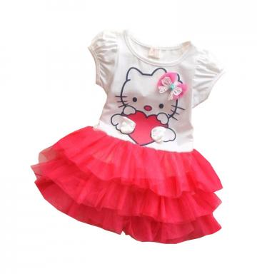 Rochita Hello Kitty, volane tulle, rosu de la A&P Collections Online Srl-d