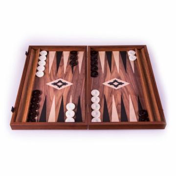 Set joc table/backgammon lemn cu aspect de nuc - 38 x 54 c