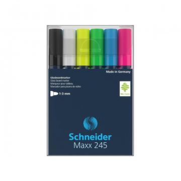 Marker pentru sticla Schneider Maxx 245 6/set de la Sanito Distribution Srl