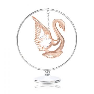 Cadou Lebada aur roz si cristale Swarovski Pink swan de la Luxury Concepts Srl