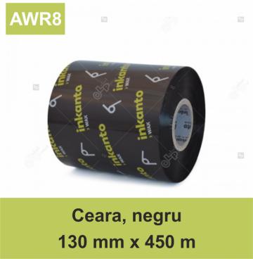 Ribon Armor Inkanto AWR8, ceara (wax), negru, 130mmx450m de la Label Print Srl