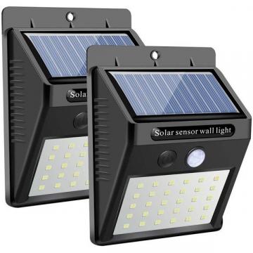 Set 2 lampi solare cu 30 LED, inclus senzor de miscare