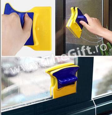 Stergator magnetic dublu, pentru curatarea ferestrelor de la Thegift.ro - Cadouri Online