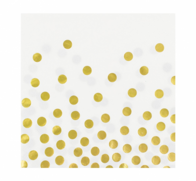 Set 12 servetele Gold dots alb de la Tomvalk Srl