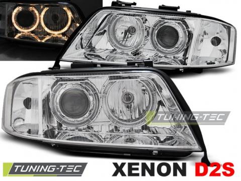 Faruri Audi A6 05.97-09.99 Angel Eyes crom xenon de la Kit Xenon Tuning Srl