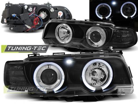 Faruri compatibile cu BMW E38 09.98-07.01 Angel Eyes negru de la Kit Xenon Tuning Srl