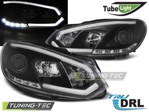 Faruri compatibile cu VW Golf 6 10.08-12 negru Tube Lights