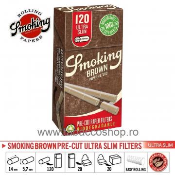 Filtre tigari Smoking Ultra Slim Pre-cut Brown 120 5.7mm de la Maferdi Srl