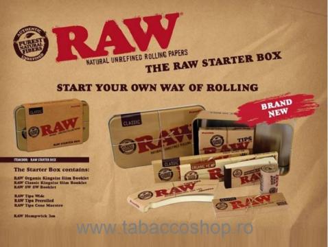 Accesorii tutun in cutie metalica Raw Starter Box 7 de la Maferdi Srl