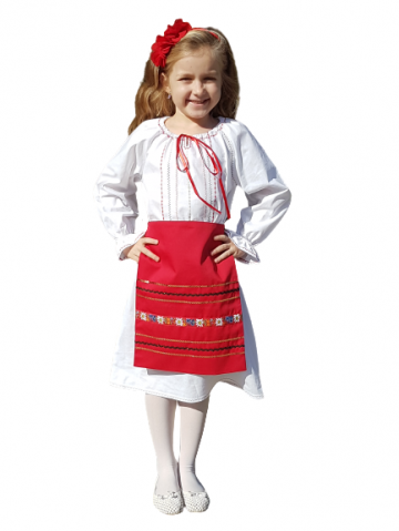 Costum popular romanesc fete POP - Gabriela R 99 rosu de la Corsa Design Company Srl