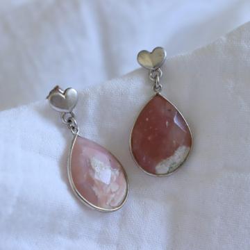 Cercei Opal roz de la Raw Jewellery Srl