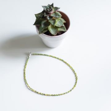 Colier argint si jad verde natural, Jade de la Raw Jewellery Srl