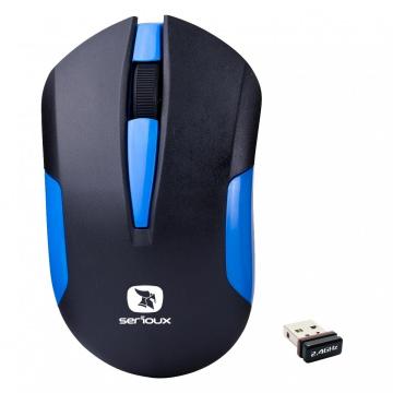 Mouse wireless Serioux Drago 300, 1000 dpi, USB, albastru