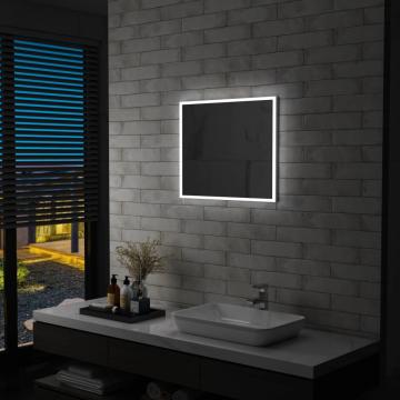 Oglinda cu LED de perete pentru baie, 60 x 50 cm