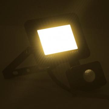 Proiector LED cu senzor, 20 W, alb cald