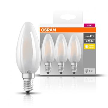 Set 3 x bec LED Osram Value, E14, B35, 4W (40W), 2700K
