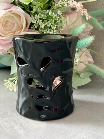 Lampa aromaterapie, neagra, din ceramica