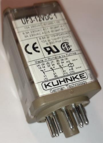 Releu Kuhnke, UF3-12VDC, 11-pin Circular, 12VDC Coil, 3NC de la Technosam Srl