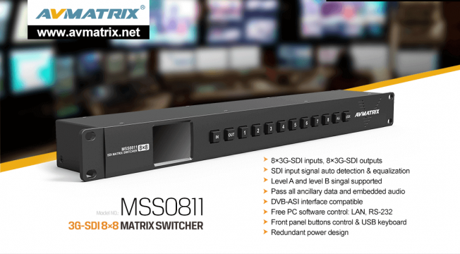 Switcher Avmatrix MSS0811 1RU 8x8 3G-SDI Matrix de la West Buy SRL