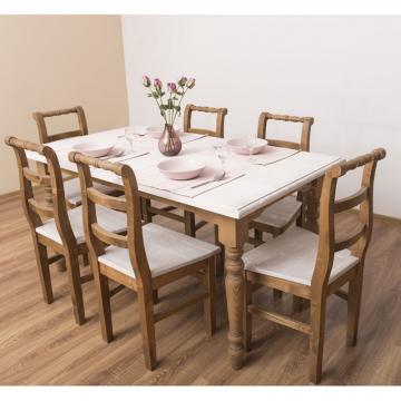 Set masa lemn cu 6 scaune, diverse nuante de la Francesca Decor