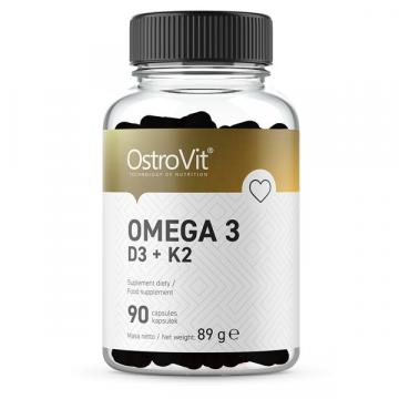 Supliment OstroVit Omega 3, Vitminele D3 + K2 90 Capsule