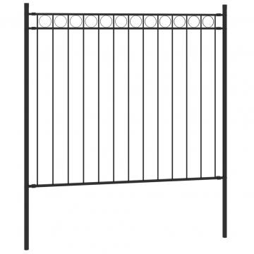 Gard de gradina, negru, 1,7x0,8 m, otel