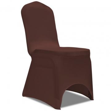 Husa elastica pentru scaun, maro, 6 buc.