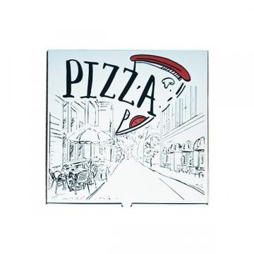 Cutii pizza, carton alb, design Urban, 28cm (100 buc)