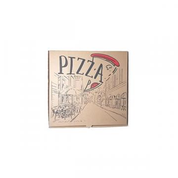 Cutii pizza, carton natur, design urban, 32cm (100buc) de la Practic Online Packaging S.R.L.