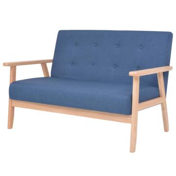 Set cu canapele, 2 piese, material textil, albastru de la VidaXL