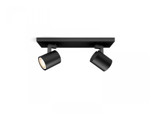 Spot LED dublu Runner Hue bar/tube black 2x5W 230V de la Etoc Online