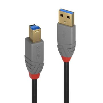 Cablu Lindy LY-36742, 2m, USB 3.0 Typ A la B, Anthra Line