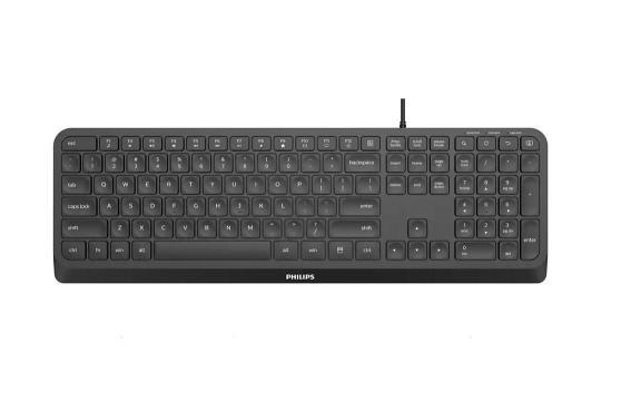 Tastatura Philips SPK6207, cu fir, 104 taste, 1.6m, negru de la Etoc Online