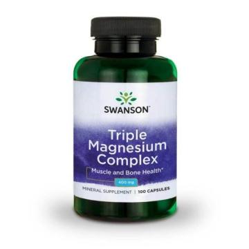 Supliment alimentar Swanson Triple Magnesium Complex, 400mg de la Krill Oil Impex Srl