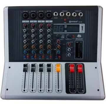 Mixer audio profesional cu amplificare, 4 intrari microfon