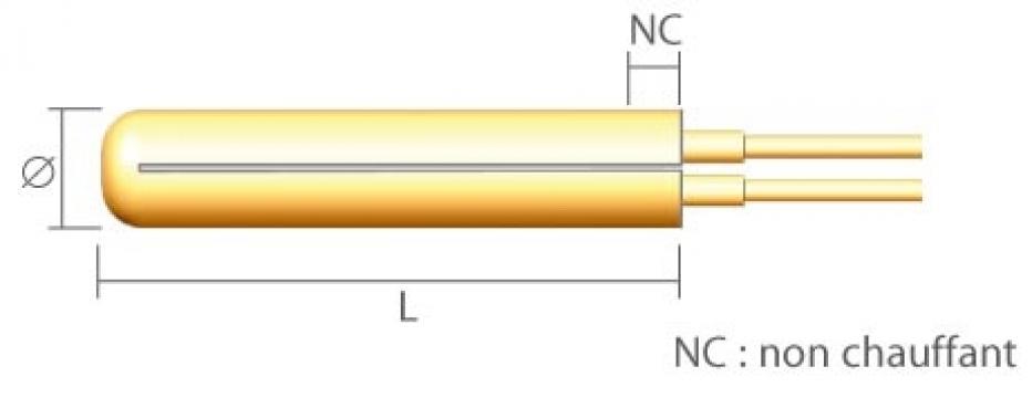 Rezistenta electrica - cartus, L 152.4 (6") mm, P 300 W de la Tehnocom Liv Rezistente Electrice, Etansari Mecanice