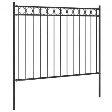 Gard de gradina, negru, 1,7 x 1 m, otel de la VidaXL