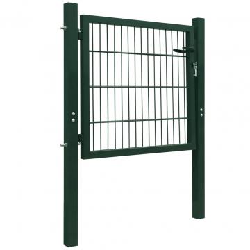 Poarta 2D pentru gard (simpla) 106 x 130 cm, verde de la VidaXL