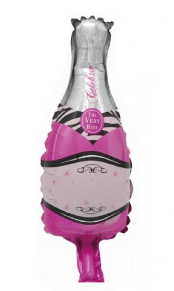 Balon folie Sticla sampanie roz 105 50 cm de la Calculator Fix Dsc Srl