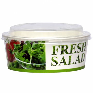 Bol carton cu capac, personalizat fresh salad, 550cc (50buc)