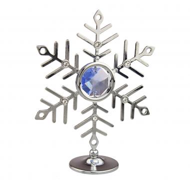 Decoratiune Fulg de nea cu 7 cristale Swarovski